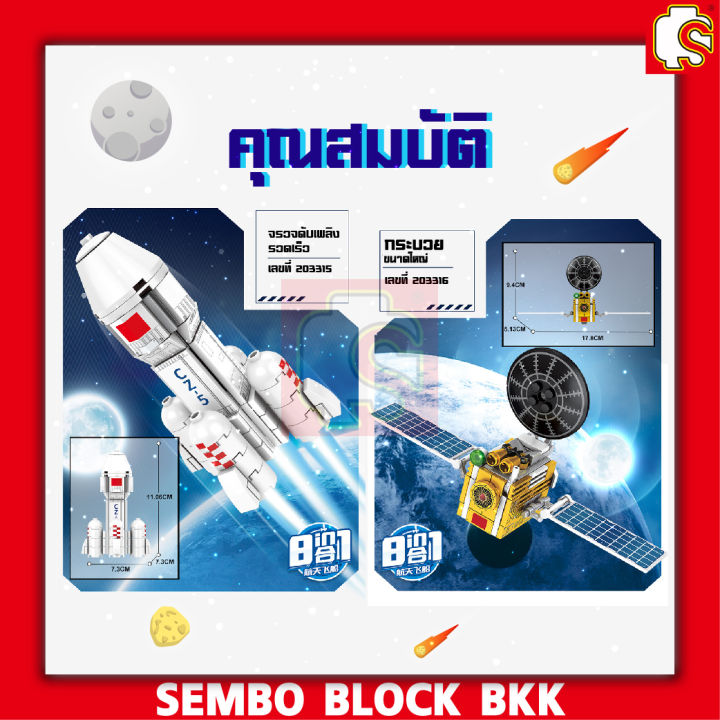 ชุดตัวต่อ-sembo-block-เซ็ตยานสำรวจอวกาศ-sd203311-sd203318-ประกอบรวมเป็นยานสำรวจใหญ่ได้