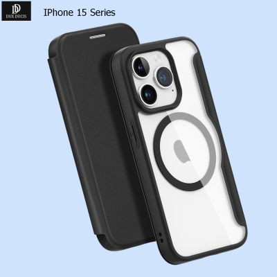 DUX DUCIS สำหรับ iPhone 15 /Pro Max/ iPhone 15 Plus เคสโทรศัพท์ป้องกันกระเป๋าสตางค์เคสแบบฝาพับหรูหราพร้อมช่องเสียบบัตร