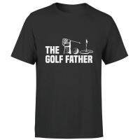 ผ้าฝ้ายแท้ คอลูกเรือเสื้อยืด พิมพ์ลาย The Golf Father ตลก ของขวัญแปลกใหม่ สําหรับผู้ชายS,4XL  FXDQ