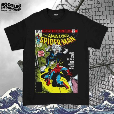 เสื้อยืดผ้าฝ้าย เสื้อยืด พิมพ์ลายการ์ตูน THE AMAZING SPIDER-MAN MARVELS COMIC SPIDER-MAN MARVELS สําหรับผู้ชาย