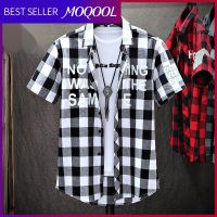 MOQOOL แจ็กเก็ตเสื้อเชิ้ตผู้ชาย,เทรนด์เสื้อเชิ๊ตชายลายสก็อตเสื้อแขนสั้นสำหรับหน้าร้อนเทรนด์ฉบับภาษาเกาหลีเสื้อสุดหล่อลำลอง