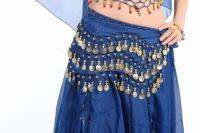 YSซื้อหน้าแรกชีฟองDanglingเหรียญทองBelly Danceสะโพกผ้าพันคอเข็มขัด (สีดำ)