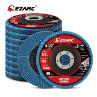 EZARC 10 Pcs Flap Discs 4 1/2 x 7/8-Inch Zirconia Grinding Wheel Type 29 with 80 Grit for Stainless Steel Cast IronSheet Metal