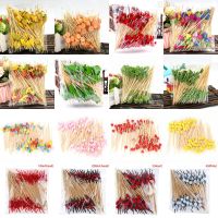 50/80/100pc Bamboo Pick Buffet Cupcake Heart Flower Fruit Fork Party Dessert Salad Stick Cocktail Skewer for Wedding Decor