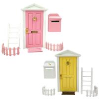 Miniature Fairy Door Set Mini Fairy Door Kit Dollhouse Outdoor Miniature Scene Decor Fairy Garden Accessories 1:12 Doll House Miniature Scene Decoration honest