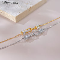 LILIYAWIND เครื่องประดับสร้อยข้อมือผู้หญิงห่วงทำจากไทเทเนียม