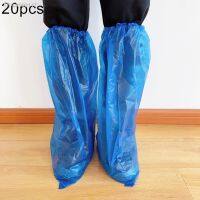 ◕ 20Pcs Disposable Waterproof Anti-skid Rainy Day High Shoes Boot Cover Overshoes Household Carpet Protectors