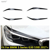 ABS สีดำคาร์บอนไฟเบอร์ไฟหน้าเปลือกตาคิ้วสำหรับ BMW 5 Series G30 530I 2017-2021รถอุปกรณ์เสริมภายนอก