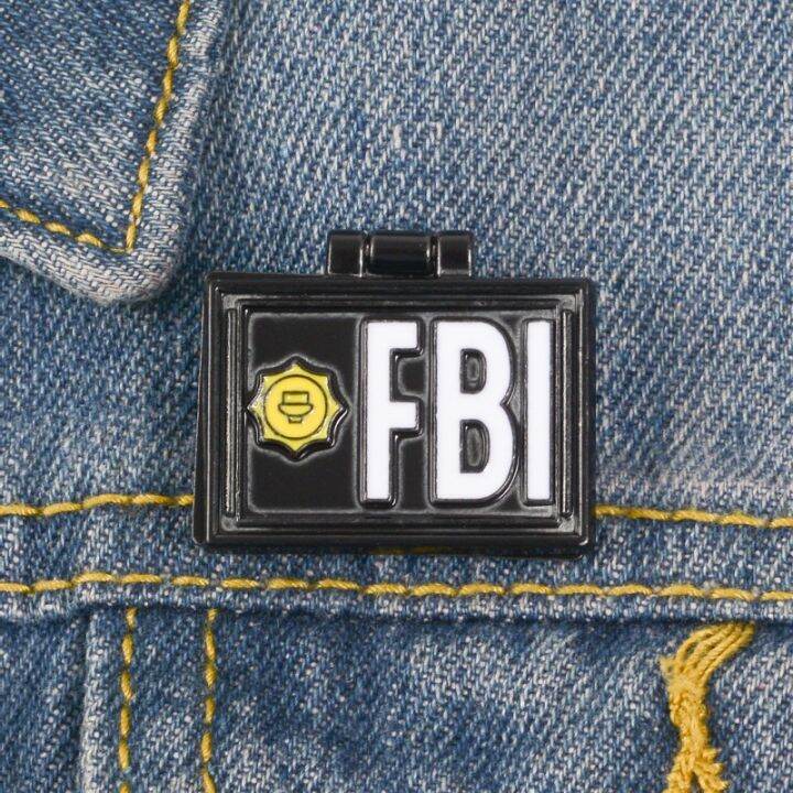 X-Files Pins FBI Fox Mulder ID Card Flip Brooches Enamel Pins Lapel ...