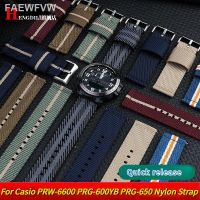 คอสตาเมก♕24มม. สำหรับ Casio PRW-6600 GA2000 PRG-600YB PRG-650สายหนังนาฬิกาข้อมือสายผ้าไนลอนถอดได้อย่างรวดเร็วสายนาฬิกาผ้าใบกันน้ำสำหรับผู้ชาย