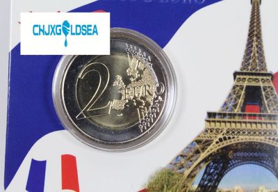 เหรียญชิงแชมป์ฟุตบอลยุโรปฝรั่งเศส2016แบบจำกัดของขวัญ2ยูโรของแท้