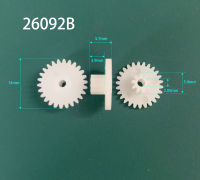 26092B 0.5M เกียร์ 14 มม. เส้นผ่านศูนย์กลาง 26 ฟัน + 9 ฟัน POM พลาสติก Pinion 2 มม. เพลามอเตอร์ชิ้นส่วนของเล่นล้อ 10 ชิ้น/ล็อต-czechao