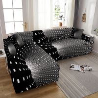 ❡✷✘ Geometric Patterns Sofa Cover Decoration Home Swirl Pattern Big Sofas Home Sofa Covers for Living Room L Type Needs To Buy 2pcs