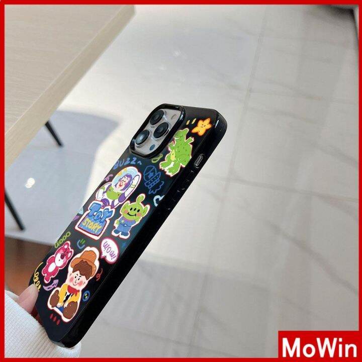 mowin-เข้ากันได้สำหรับ-เคสไอโฟน-เคสไอโฟน11-เคส-สำหรับ-iphone-14-สีดำเงา-เคสอ่อนกันกระแทกป้องกันกล้องการ์ตูนน่ารักเข้ากัน