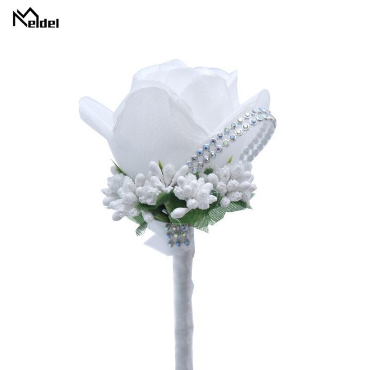 meldel-ช่อดอกไม้งานแต่งงานและช่อดอกไม้ติดดอกไม้สำหรับเจ้าบ่าวกุหลาบประดิษฐ์อุปกรณ์การแต่งงานรูกระดุมรังดุม