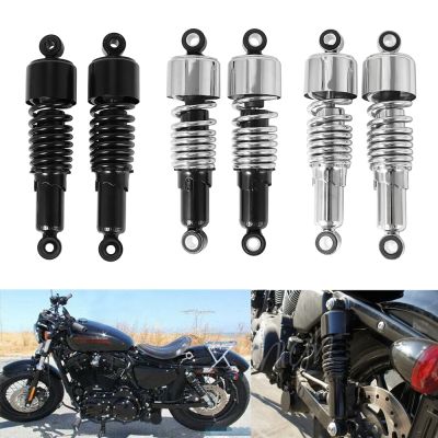 1 Pair Rear Shock Absorbers Motorcycle 10.5 267mm Adjustable Suspension Shocks Spring Chrome/Black for Harley Sportster Touring