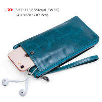 Genuine Leather Wallet Women Coin Purse Female Long Walet RFID Blocking Card Holder Large Capacity Clutch Bag With Phone Holder