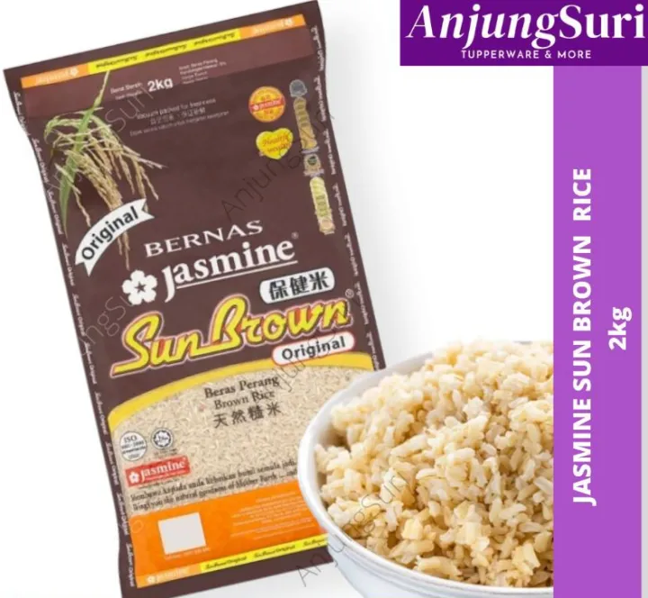Jasmine Original Sun Brown Rice 2kg Beras Perang Vacuum Pack Pek Vacum Lazada