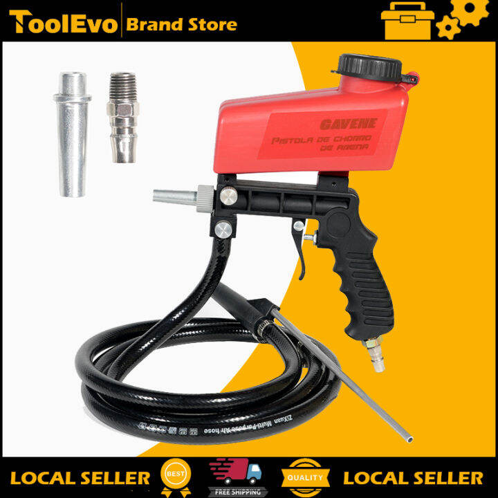 ToolEvo Air Sandblaster Sandblasting Blast Gun+Nozzles+Connector+Tube