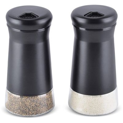 Pepper Shakers with Adjustable Pour Holes Elegant Stainless Steel Salt and Pepper Dispenser Perfect for Sea Salts 2Pcs