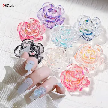 3D Bear Nail Charms 50PCS 10 Color Resin Crystal Glitter Cute Bear Nails  Art Accessory for Women Girl DIY Acrylic Nail Design Supplies