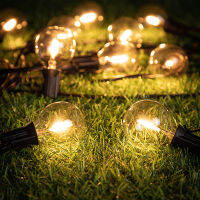 G40 Fairy Lights String E12กลางแจ้ง Clear Glass Connectable LED Light Garland Waterproof Patio ตกแต่ง LED Chain Lighting