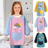 Cute Children Painting Apron Waterproof Toddler Aprons Multipurpose Long Sleeve Kids Art Smock For School Art Painting Cooking Aprons