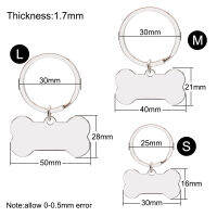 (ร้อน) 50เซ็ตกระดูกสัตว์เลี้ยง ID แท็กป้องกันการสูญหายส่วนบุคคลสลักชื่อบอกสำหรับแมวลูกสุนัขอุปกรณ์เสริมคอที่กำหนดเองแผ่นพวงกุญแจแหวน