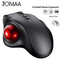 JOMAA Bluetooth + 2.4G Trackball Mouse Ergonomic Mice ชาร์จเมาส์ไร้สายสำหรับ Mac Gamer 2400DPI เมาส์สำหรับเล่นเกมสำหรับ Pc/ ธุรกิจสำนักงานและ Home Helper