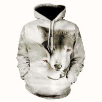 Sudadera con capucha para hombre y niño, con estampado de lobo en 3d, chaquetas de calidad, chándales de moda, ropa de calle de Animal, abrigo