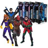 Panglane McFarlane Gotham ชุดอัศวินหมวกสีแดงโรบินแบทเกิร์ลไนท์ตุ๊กตาขยับแขนขาได้7นิ้วของแท้