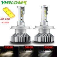 YHKOMS 4300K 5000K 6500K Canbus H4 H7 H11 H1 LED H8 H9 H3 9005 9006 Car Headlamp 60W 12000LM ZES Auto Fog Lighting Lamp 12V 24V