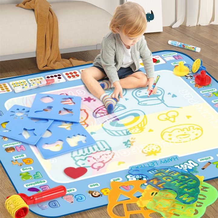 Cheap Repeated Graffiti Magic Water Canvas Super Size Water Drawing Mat  Birthday Gifts