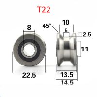 5pcs/lot CNC TU22 8mm V / U groove pulley bearings T22 8x22.5x14.5x13.5 mm V groove roller wheel ball bearing T-U-22