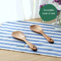 wooden rice paddle ทัพพี ตักข้าว แกง อาหาร ขนม ช้อนไม้ ใหญ่ ทำจาก ไม้สัก แท้ ไม่เคลือบสารเคมี พร็อพ ถ่ายรูป