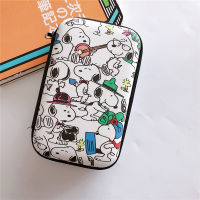 Portable Case Bag for External Hard Drive DiskElectronics Cable Organizer Bag Mp5 HDD bagEarphone Zipper pouch Cartoon Snoopy Storage Coin Purse