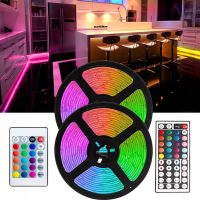 {ItalyNest shop}【ติดโพสต์】รีโมทแถบไฟ LED กันน้ำ24Key เปลี่ยนสีได้5050 RGB ไฟ LED ชุดเต็ม5V สำหรับโคมไฟห้อง