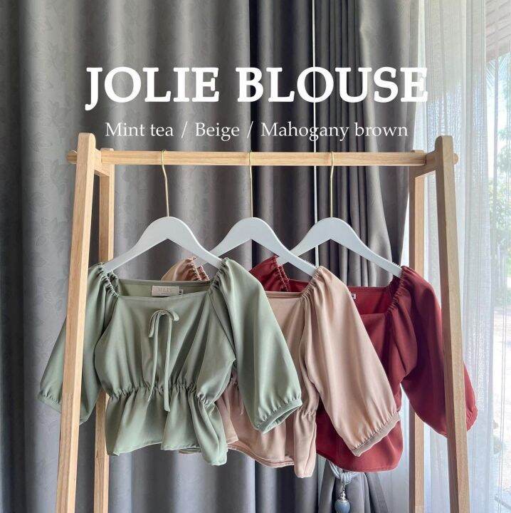 jolie-blouse-เสื้อครอปจั้มอก-แขนตุ๊กตา-mlitbrand