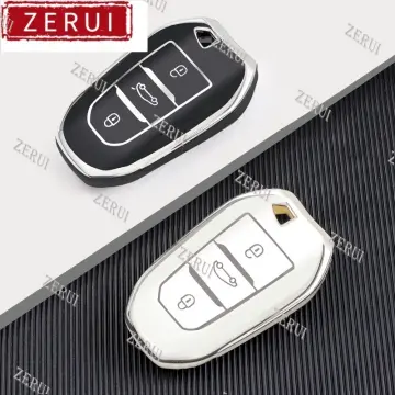 Leather TPU Remote Key Case Cover Fob Shell For PEUGEOT 408 CITROEN DS 508  3008