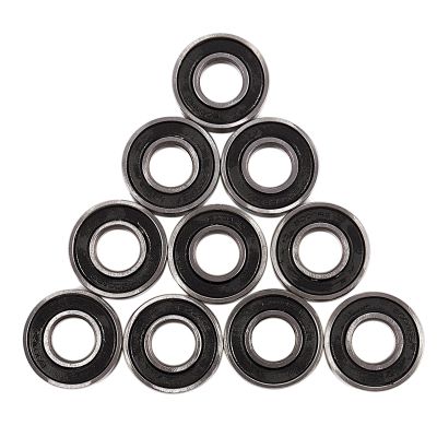 6001RS Deep Groove Ball Bearing 28 x 12 x 8 mm 10 Pieces, Silver &amp; Black
