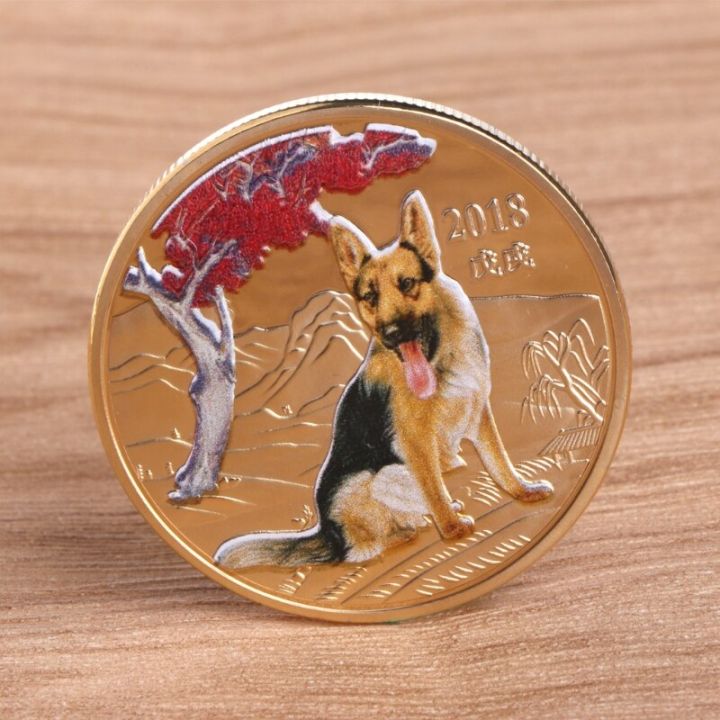 มาใหม่ล่าสุด2018ปีใหม่สุนัขเหรียญที่ระลึกของที่ระลึกตกแต่ง-w30ลูกสุนัขสีเงินสีทอง