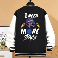 I Need More Space Riding A Rocket To The Moon Baseball Uniform Women Button Jacket Oversize S-5Xl Overcoat Hip Hop Loose Coats