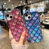 3D นางเงือกเคสโทรศัพท์ชุบโลหะด้วยไฟฟ้าใสแบบสามมิติ Iphone 14 12 13 11 Pro Max 14Plus เคสนิ่ม TPU ป้องกันการตกโปร่งใส