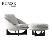 BUNISE CASA Italian Minimalist Cotton and Linen Single Chair BUSC0909