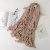 spring women cotton linen crinkle scarves muslimah hajab bawal long scarf