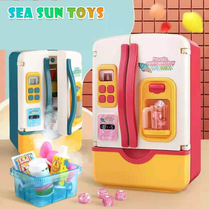 SEA&SUN Kids Refrigerator Toys Children Simulation Refrigerator Kitchen