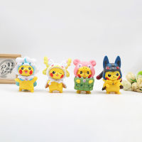 7pcs Creative Pikachu Figurines Model Toy Delicate and Compact Decorative Model Toy for Home Car Office Tabletop Ornament