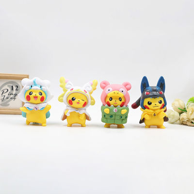 7pcs Creative Pikachu Figurines Model Toy Delicate and Compact Decorative Model Toy for Home Car Office Tabletop Ornament