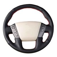 Customized Original DIY Car Steering Wheel Cover For Nissan Patrol Infiniti QX56 QX80 Black Leather Braid For Steering Wheel Steering Wheels Accessori