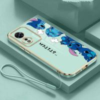 เคส A58 OPPO A78ลายการ์ตูนเลนส์มอนสเตอร์4G A78 5G เคสโทรศัพท์มือถือชุบหรูหรากันกระแทกพร้อมสายคล้อง